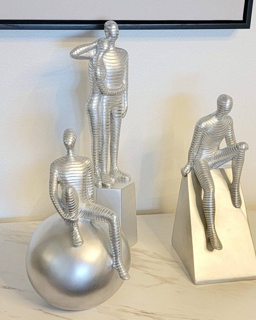 Silver Sculpture Crafts modern thinker series