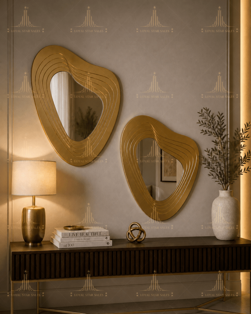 Wave Wood Wall Mirror